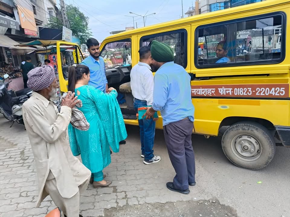 Checking of school vehicles for the safety of children, challans issued to seven buses.